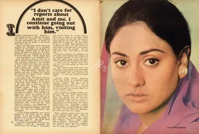 N. Bharathi (Interviewer), "I don't care for reports about Amit and me. I continue going out with him, visiting him", 1973, Conversation