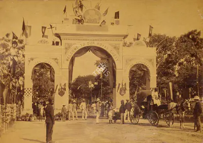 Lala Deen Dayal (Photographer), Arch near Bashir-Bagh, 1889, Antiquarian Photograph