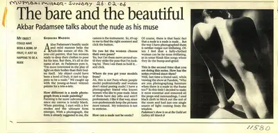 Georgina L. Maddox (Reporter), The Bare and The Beautiful, 2006, Newspaper clipping