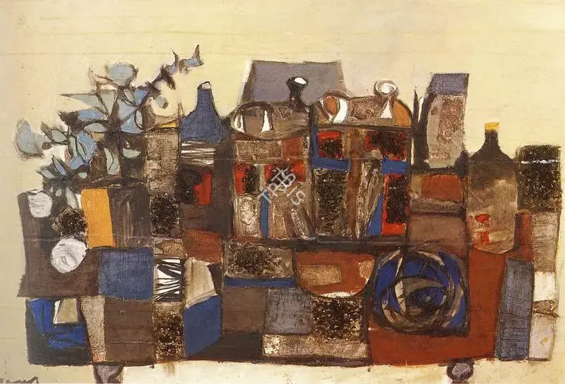 Subramanyan, K.G. (Artist). Studio Still Life. Oil on Canvas, 1962 | K.G. Subramanyan, 2003 | Painting | FineArts | 00566326