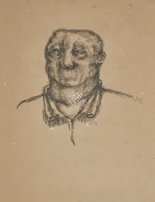 Sudhir Patwardhan (Artist), Study of a Man, 1976, Drawing