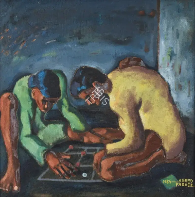Ahmed Parvez (Artist), Untitled (The Game), 1954, Painting