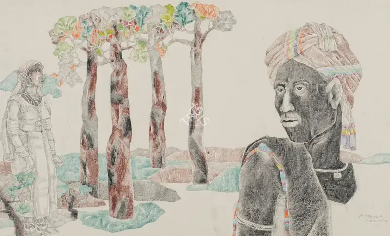 K. Laxma Goud (Artist), Untitled, 1983, Painting