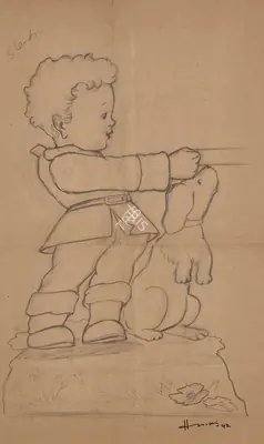 M.F. Husain (Artist), Untitled, 1942, Drawing
