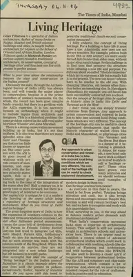 Maneesh Pandey (Reporter), Living Heritage, 2004, Newspaper Clipping