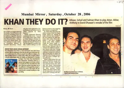 Kunal M. Shah (Reporter), Khan they do it?, 2006, Newspaper Clipping