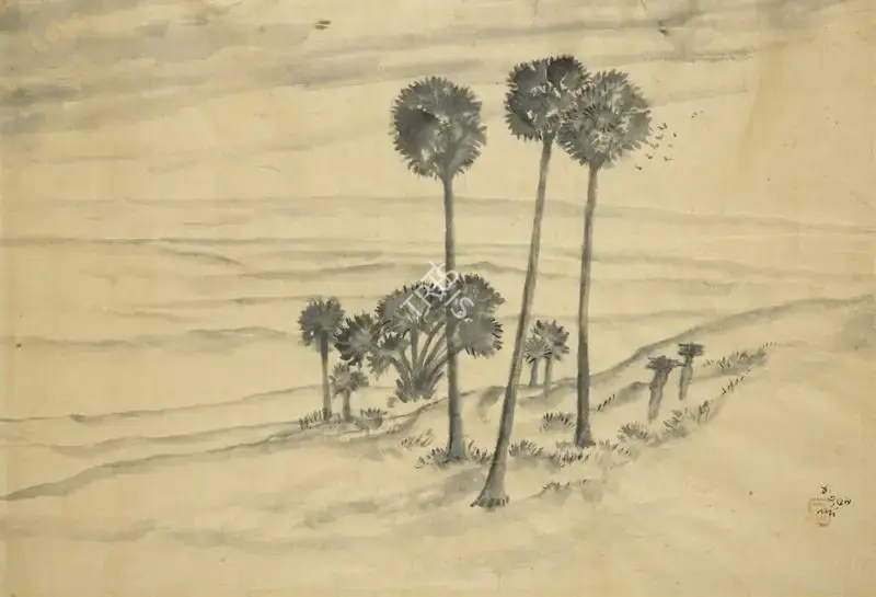 Bose, Nandalal (Artist). Untitled (Sesh Kheya-The Day's End), 1959 | Painting, 2020 · Sotheby's