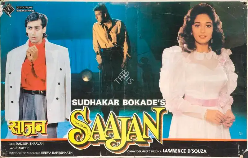 Sudhakar Bokade (Producer), Saajan, 1991, Lobby Card