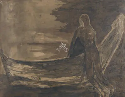 Rabindranath Tagore (Artist), The Vision, 1935, Painting