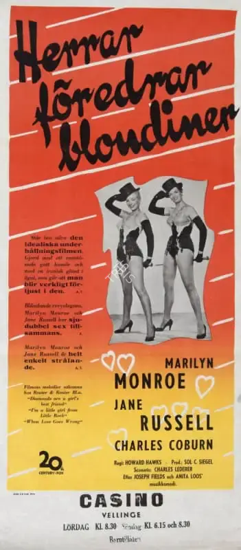 Howard Hawks (Director), Gentlemen Prefer Blondes, 1953, Poster