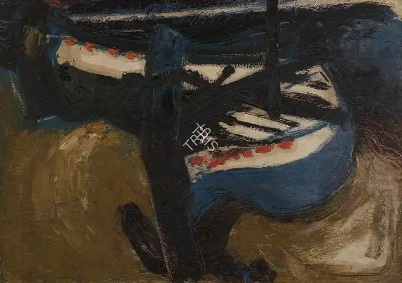 N.S. Bendre (Artist), Boats, 1957, Painting