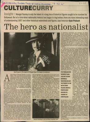 Gyan Prakash (Reporter), The Hero as Nationalist, 2005, Newspaper Clipping