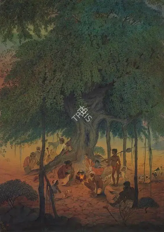 Badri Nath Arya (Artist), Under The Banyan Tree, 1965, Painting