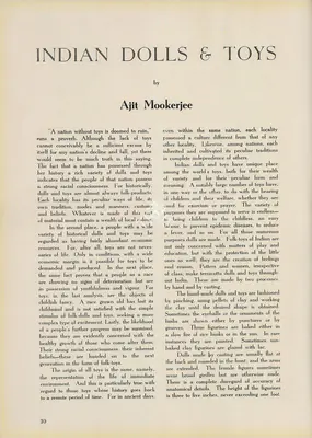 Ajit Mookerjee (Essayist), Indian Dolls & Toys, 1951, Essay