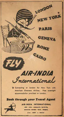 Air-India (Advertiser), Air India, 1948, Advertisement