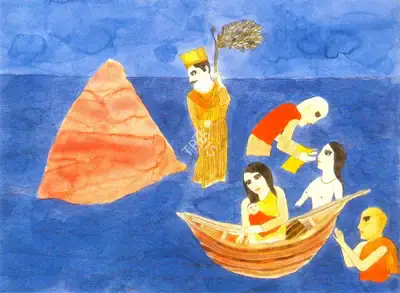 Badri Narayan (Artist), Homage to the Mountain, Water and Motherhood, 2000, Painting
