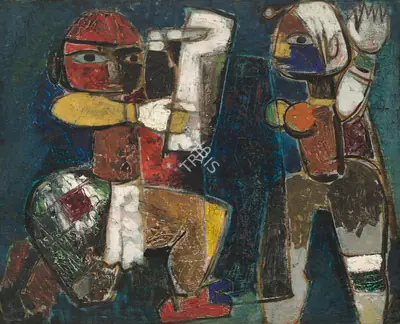 Husain, M.F. (Artist). Puppet Dancers, 1953 | Painting, Ch.NeY/25.03.26, 2026 · Christie's