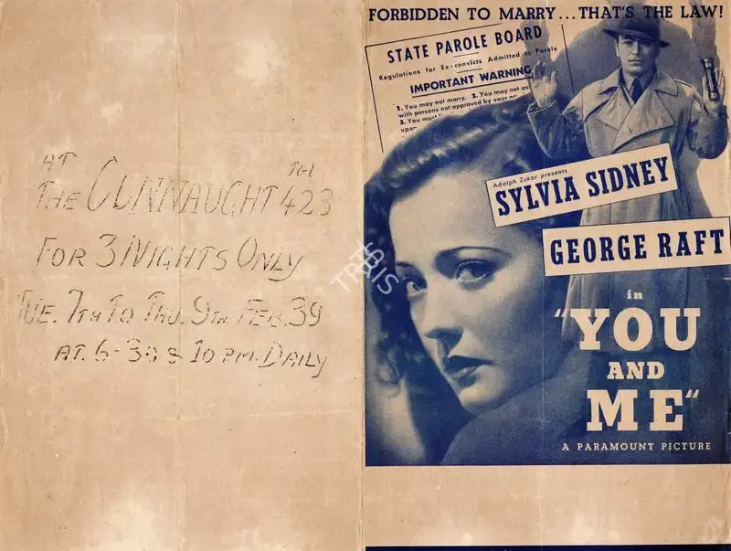 Fritz Lang (Producer), You and Me, 1938, Handbill