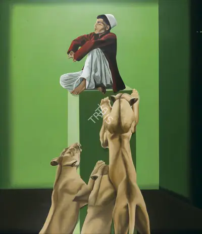 Shibu Natesan (Artist), St. Jerome, 2005, Painting