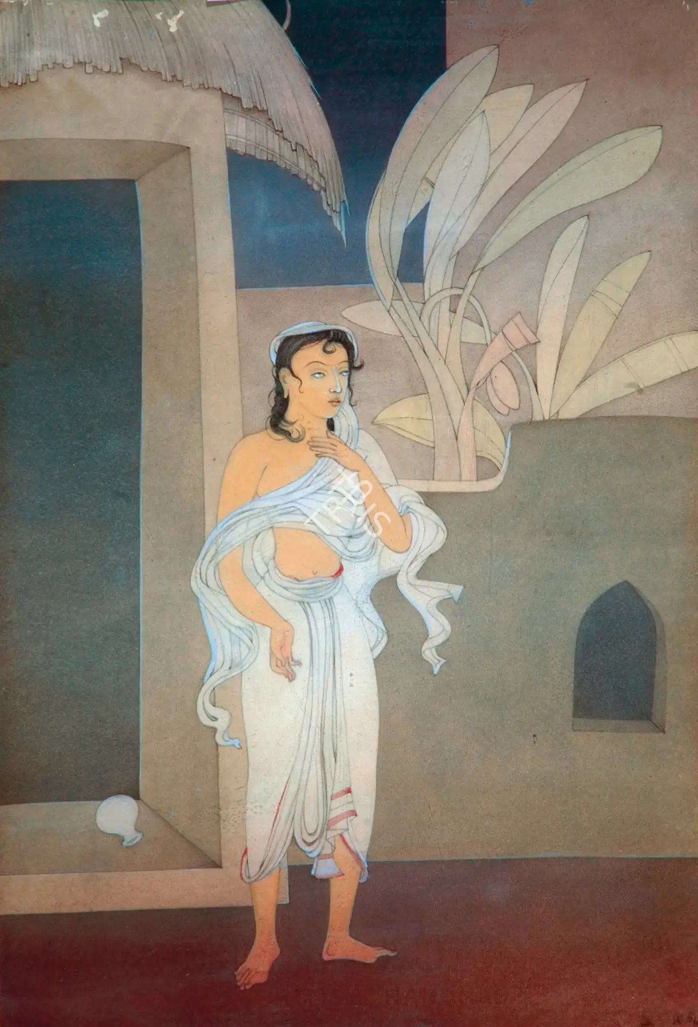 Majumdar, Kshitindranath (Artist). Chaitanya Leaving Home, early 1960s | Painting, Os.Del/20.07.06, 2006 · Osian's