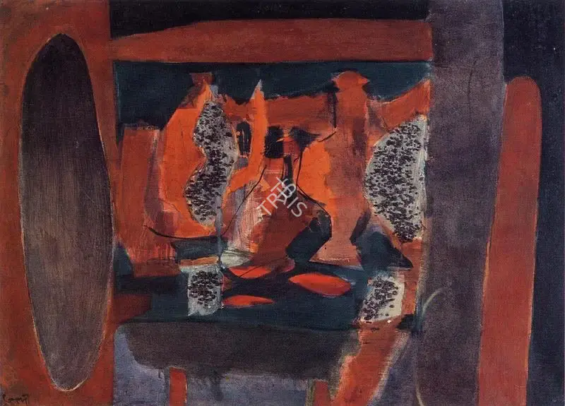 Subramanyan, K.G. (Artist). Still Life with Surahi. Oil on Canvas , 1964 | K.G. Subramanyan, 2003 | Painting | FineArts | 00566143