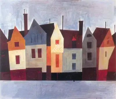 S.H. Raza (Artist), Untitled, 1952, Painting