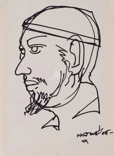 Lalu Prasad Shaw (Artist), Man, Drawing