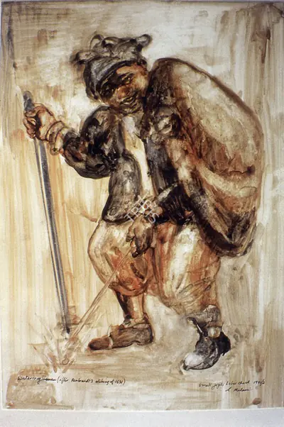 Nalini Malani (Artist), Watering Man, 1992, Painting