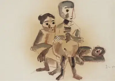 Somnath Hore (Artist), Untitled, 1983, Painting