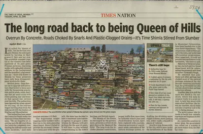 Jagdish Bhatt (Reporter), The Long Road Back to Being Queen of Hills, 2006, Newspaper Clipping