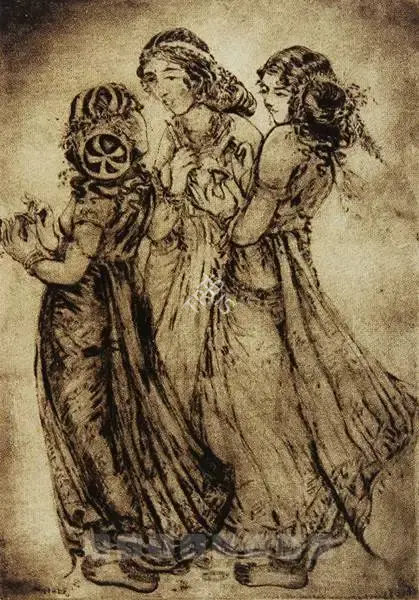 Mukul Dey (Artist), A Folio Of A Watercolour And Three Etchings, 1955, Painting