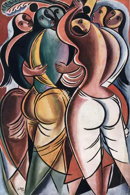 George Keyt (Artist), Krishna Leaving Brindavana, 1936, Painting