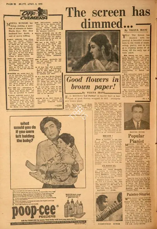 Vijaya Irani (Reviewer), Good Flowers in Brown Paper !, 1972, Film Review