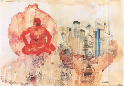 Nalini Malani (Artist), Red Balloon, 1999, Painting