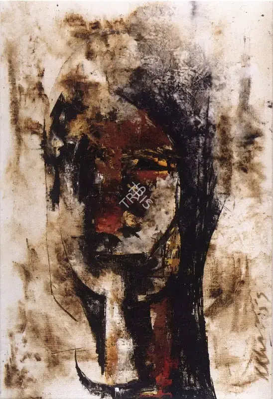 Krishen Khanna (Artist), Head, 1955, Painting