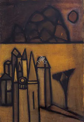 Akbar Padamsee (Artist), Landscape, 1953, Painting