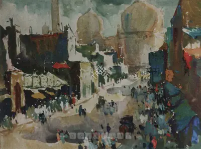 S.H. Raza (Artist), Untitled, 1945, Painting