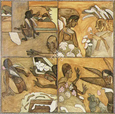 Subramanyan, K.G. (Artist). The Blind Man and the Black Muse, n.d. | Painting, So.Bom/26.03.89