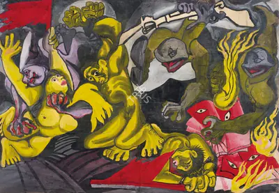 Chittaprosad (Artist), Untitled (Bangladesh War), 1971, Painting