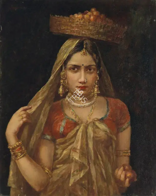 Mazumdar, Hemendranath (Artist). Untitled (Lady with Fruit Basket), n.d. | Painting, Ch.NeY/12.09.18, 2018 · Christie's