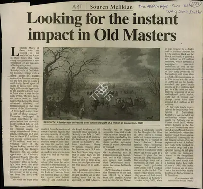 Souren Melikian (Reporter), Looking for the Instant Imapct in Old Masters, 2007, Newspaper Clipping