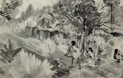 Nandalal Bose (Artist), Way to Bolpur, 1934, Painting