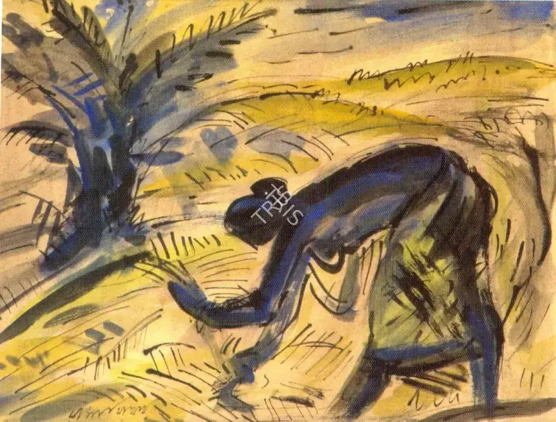 Ramkinkar Baij (Artist), The Harvester, Painting