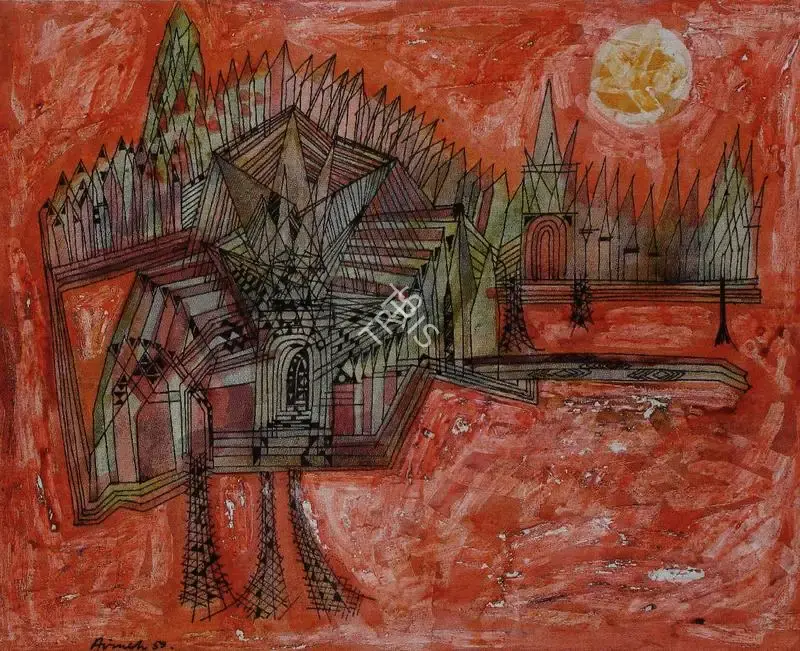 Avinash Chandra (Artist), A Fabled Building, 1959, Painting