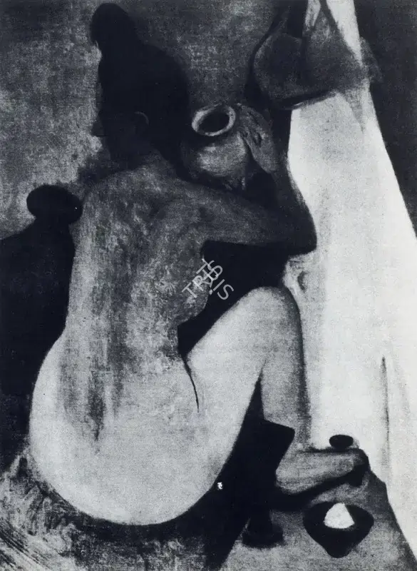 Amrita Sher-Gil (Artist), Woman at Bath, 1940, Painting