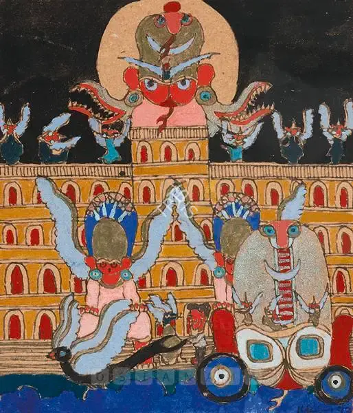 Ramanujam, K. (Artist). Orange Building, 1972 | Painting, Os.Mum/23.06.10, 2010 · Osian's