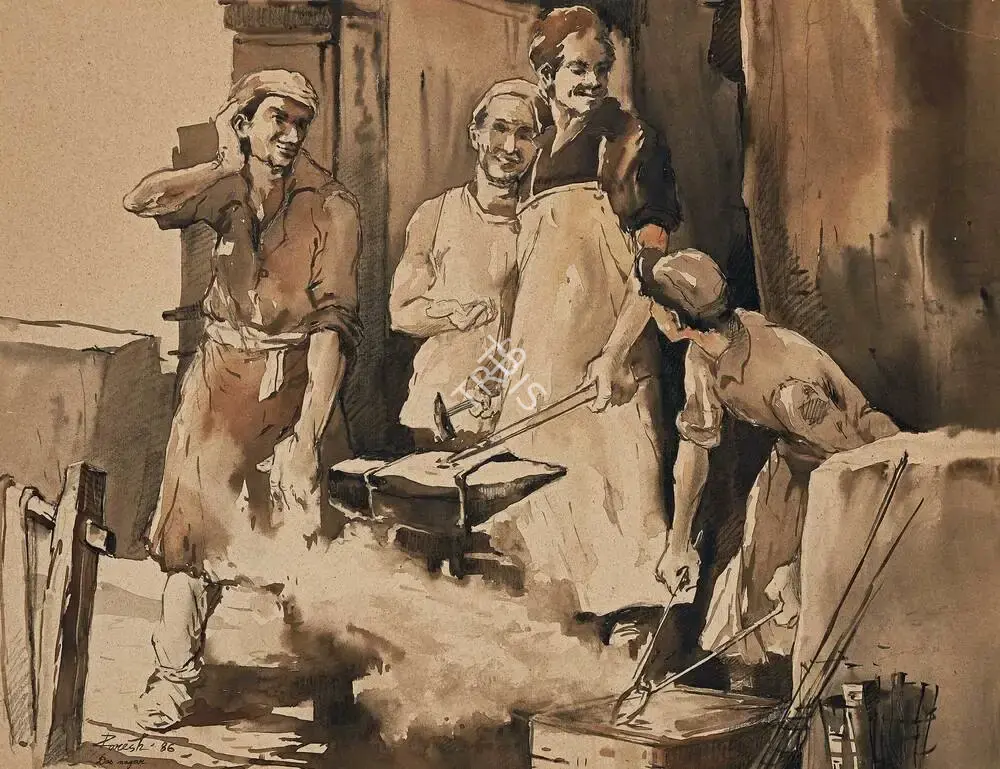 Paresh Maity (Artist), Das Nagar, 1986, Painting