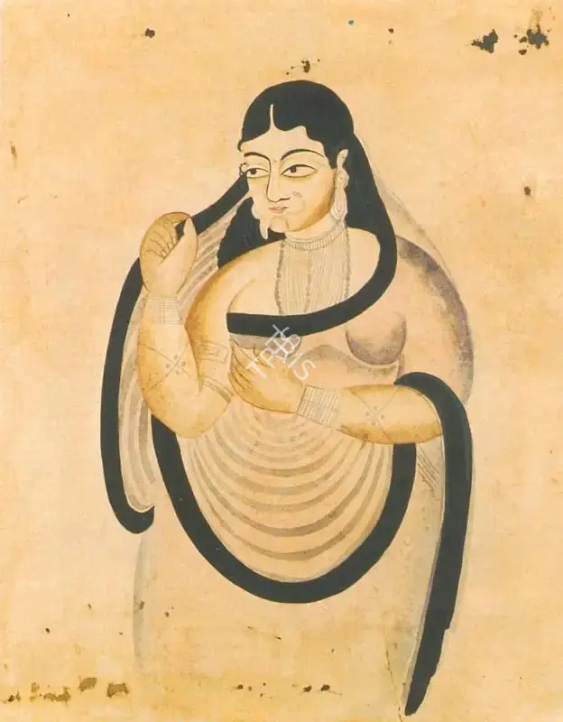 Kalighat School (Artist), A Courtesan, 1910, Painting