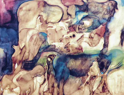 Khakhar, Bhupen P. (Artist). Sri Lanka Caves. Watercolour on Paper, 2002 | Bhupen Khakhar 1934 - 2003, 2003 | Painting | FineArts | 00149759