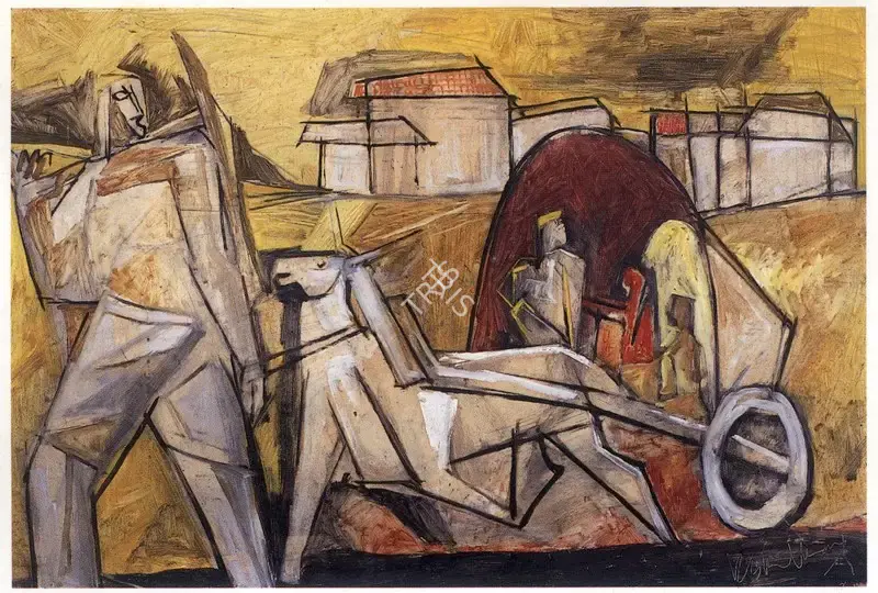 K.S. Kulkarni (Artist), Cart, Painting